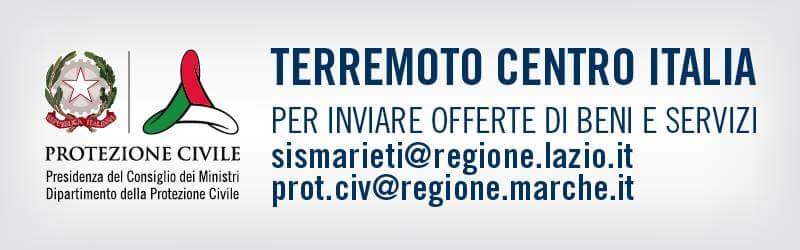 Beni e servizi terremoto